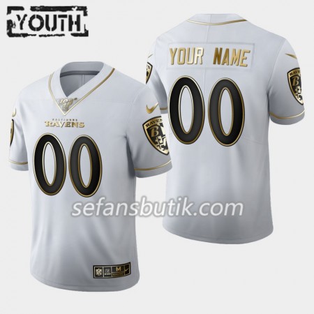 Baltimore Ravens Tröjor Custom Nike Vit Golden Edition 100th - Barn Baltimore Ravens Tröjor Custom Nike Vit Golden Edition 100th - Barn